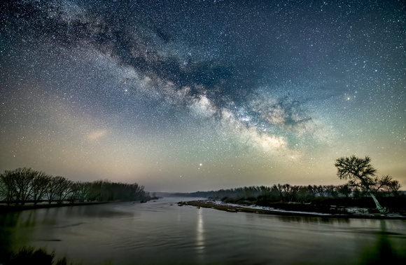 Milky Way over the South Platte River, Eastern Colorado