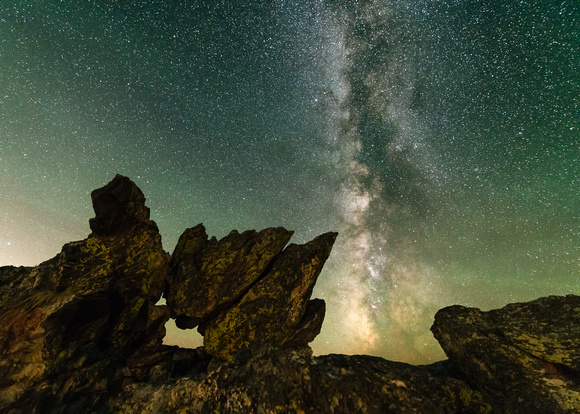 Milky Way and Rock Formation, Rocky Mountain National Park, Colorado