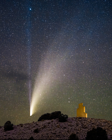 Comet over the Ziggurat, Crestone, Colorado